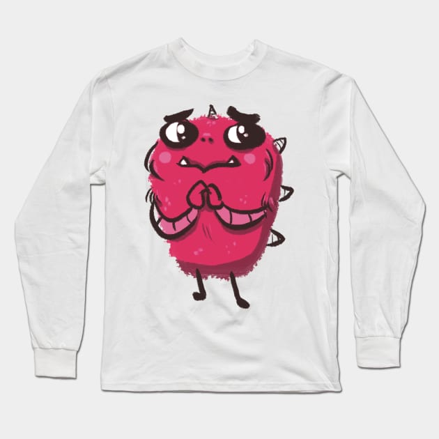 Bashful Troll Doodle Monster Long Sleeve T-Shirt by SaruHime